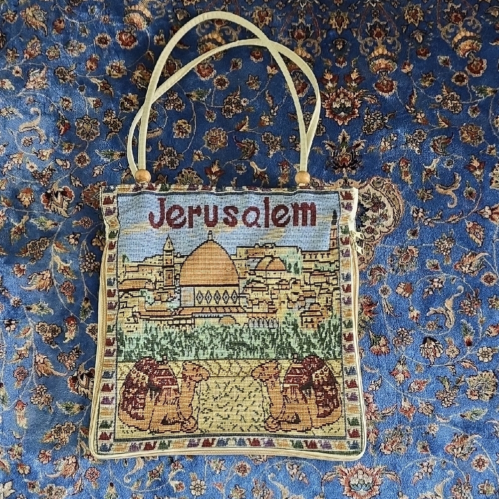 Elegant Jerusalem Tapestry Tote Bag - Multicolor